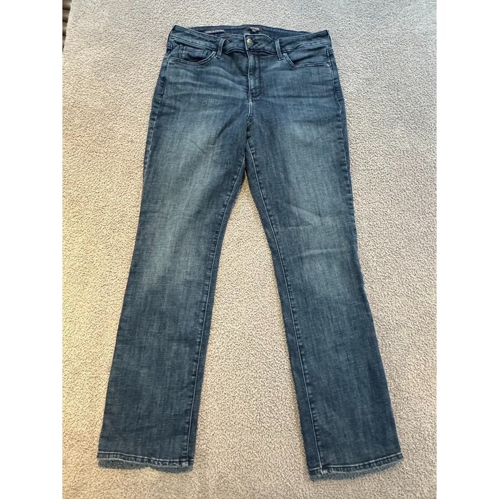 NYDJ Marilyn Straight Jeans Women's‎ 14 Dark Wash Lift Tuck